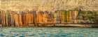 USA, Michigan, Pictured Rocks National Lakeshore. Mineral stains on sandstone cliffs. Art Print